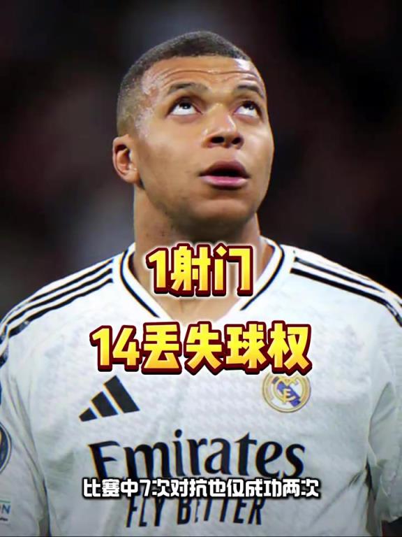 牙疼惹的禍？姆巴佩連續(xù)兩場(chǎng)迷失，本場(chǎng)1射門14次丟失球權(quán)